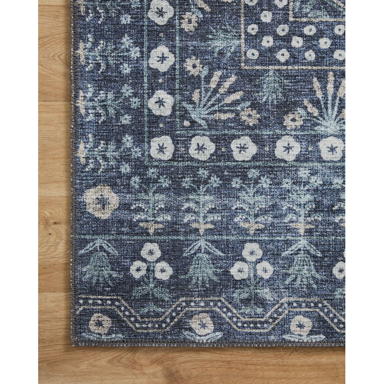 Rifle Paper Co. x Loloi Maison MAO03 Rosette Blue Rug & Reviews